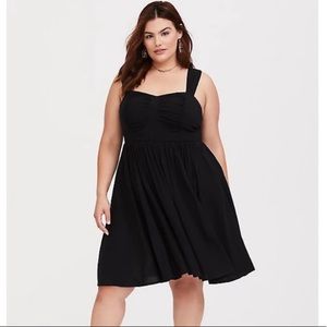 Torrid Black Challis Skater Dress w/ pockets